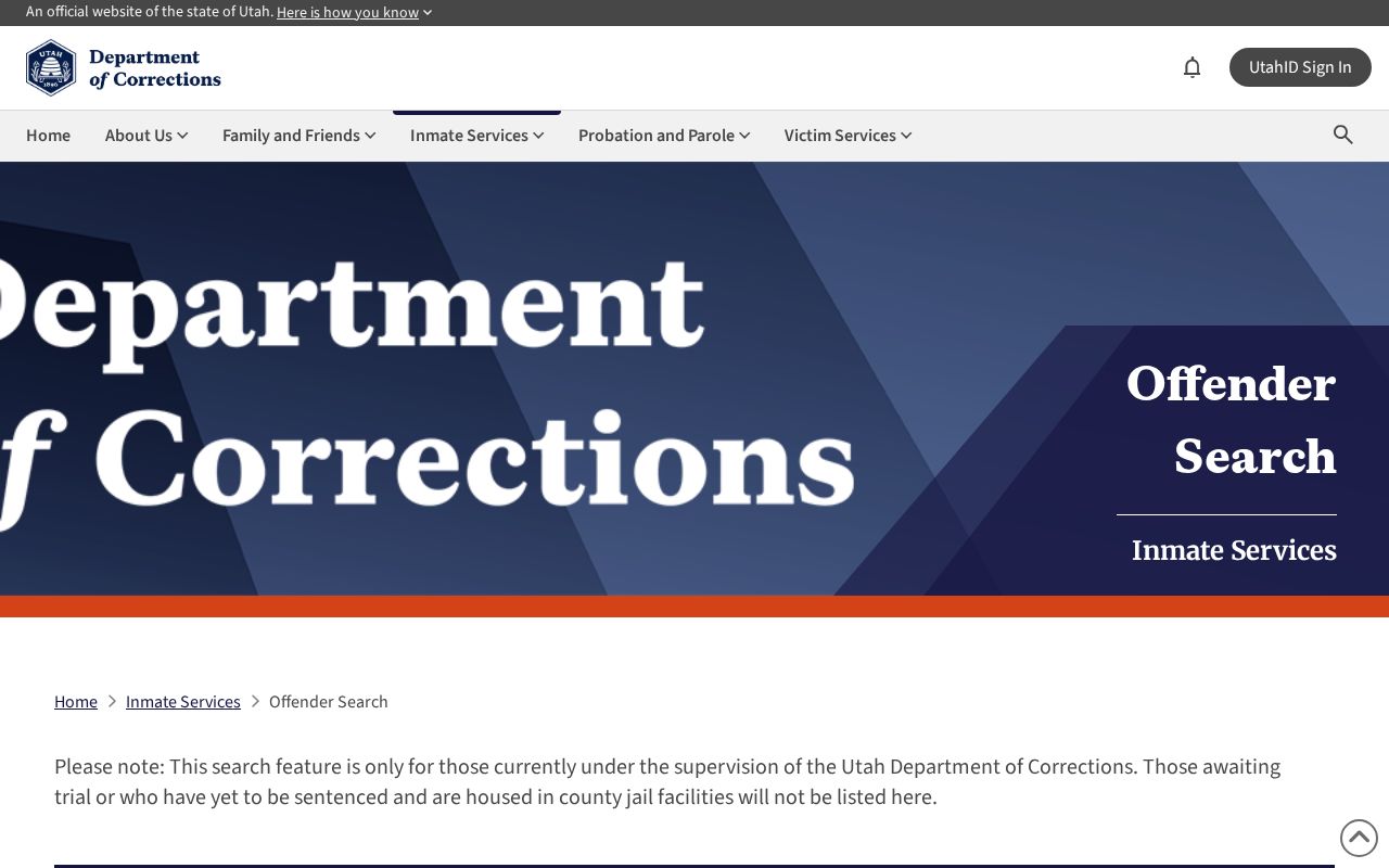 Beaver County criminal custody search in Utah Corrections