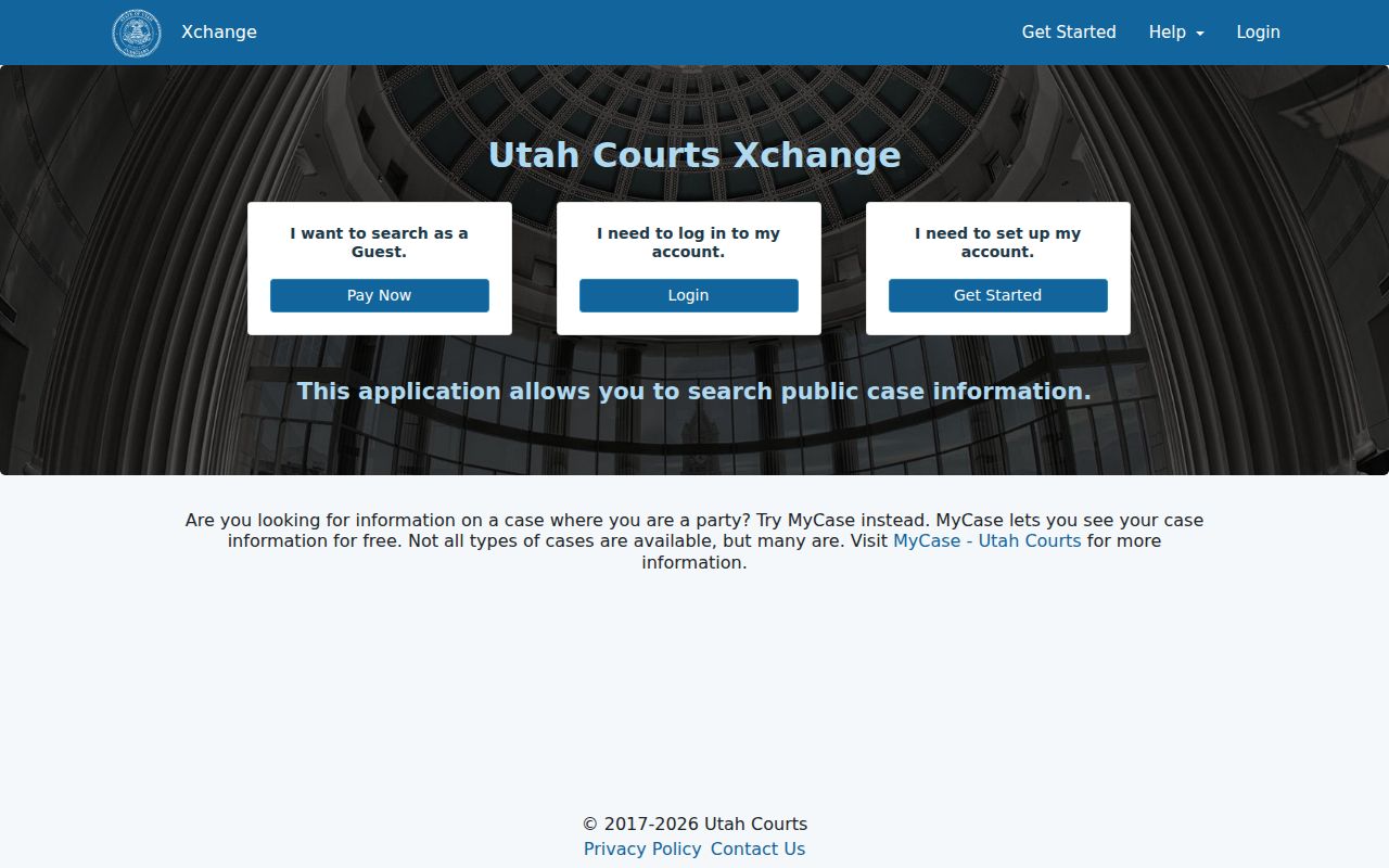 Beaver County criminal court record entry choices in Utah Xchange