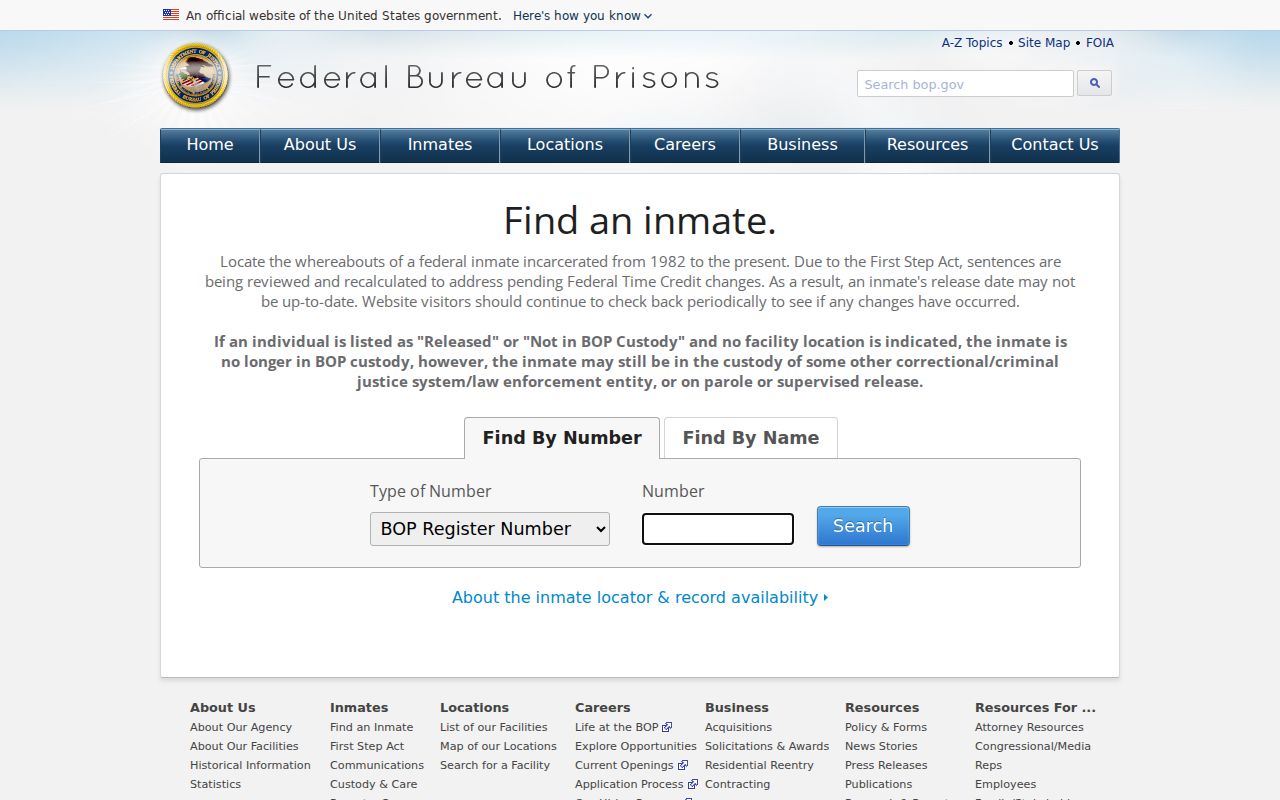 Federal inmate criminal record locator for Beaver County searches